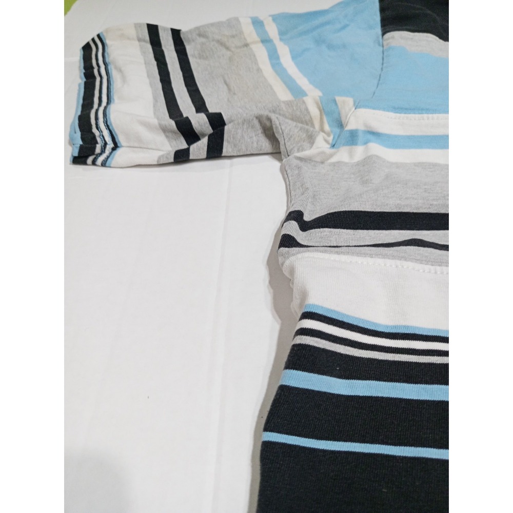 Ecko Unltd. Shirt Mens XXL Polo Blue White Striped Short Sleeve Logo - Picture 5 of 12